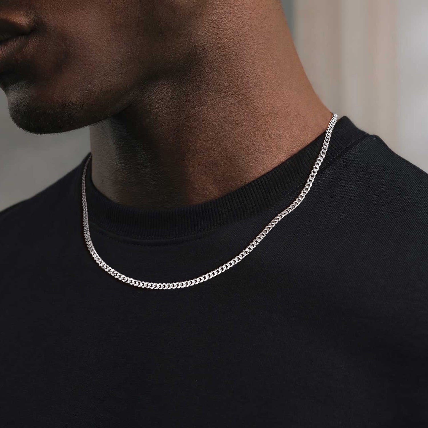 Elegant 3mm Solid 925 Sterling Silver Curb Chain Necklace for Men and Women - Perfect for Every Occasion