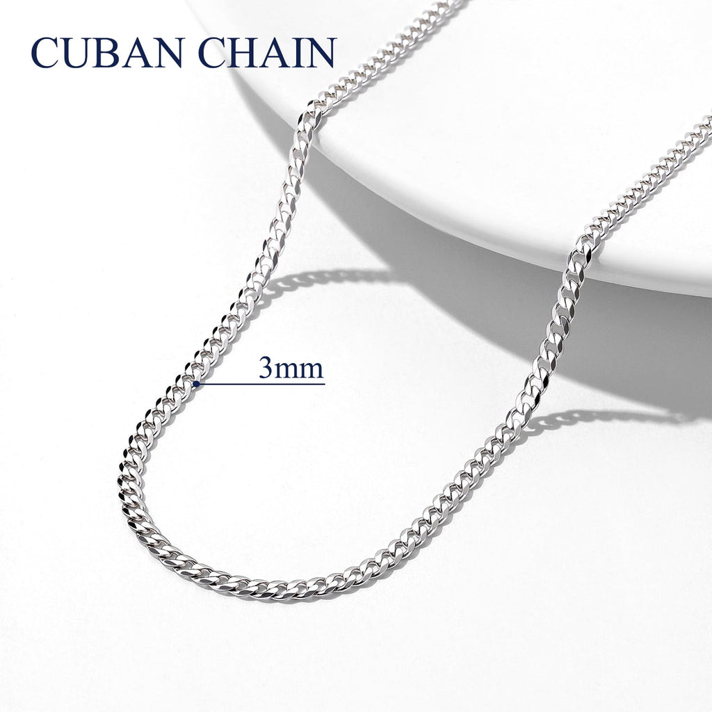 Elegant 3mm Solid 925 Sterling Silver Curb Chain Necklace for Men and Women - Perfect for Every Occasion