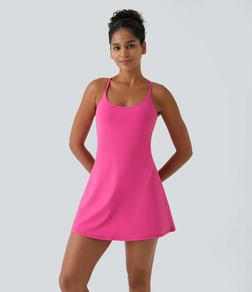 Halara Softlyzero Plush Backless Active Dress-Easy Peezy, Spring Dresses, Dance Dresses for Women